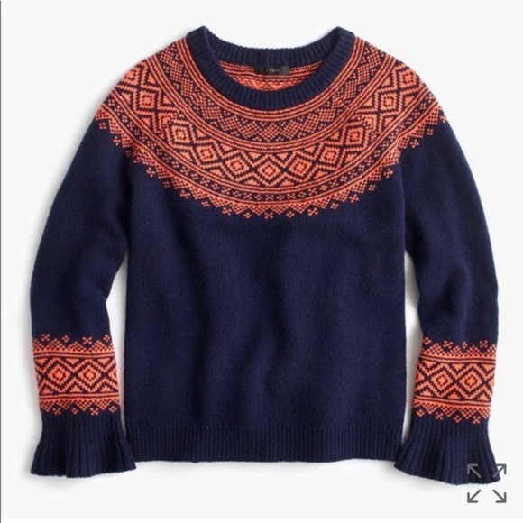 J. Crew Navy and Orange Sweater - Picture 5 of 7